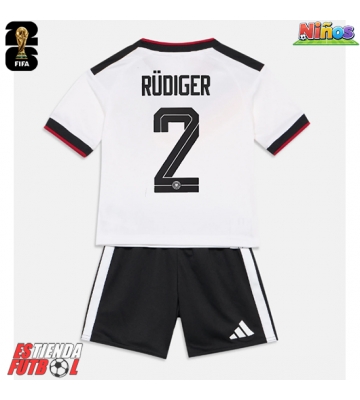 Alemania Antonio Rudiger #2 Primera Equipación Niños Mundial 2026 Manga Corta (+ Pantalones cortos)